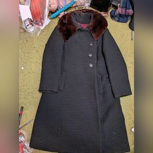 Women's Wool Winter Coat Trimmed w/a Mink Collar